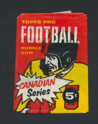 Rare 1958 Topps Cfl 5 Cent Card Wrapper Black Helmet Football Package Vintage