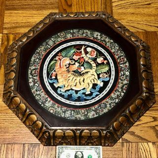 Antique Chinese Embroidered Silk Dragon Robe Remnant Philippines Frame