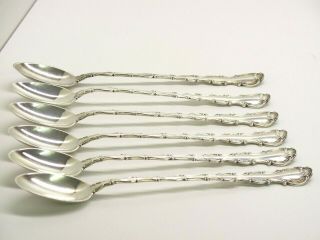 Set Of 6 - Gorham Sterling Silver Iced Tea Spoons Strasbourg Pattern Each 7.  5 "