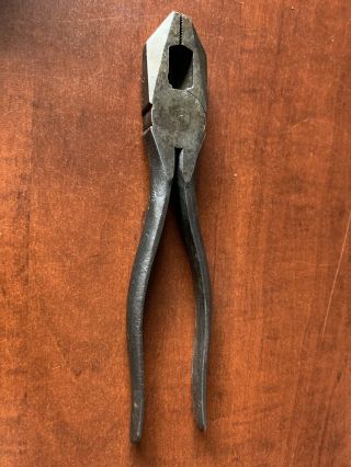 Vintage Rare Utica Drop Forge & Tool Corp 1950 - 8 8 " Lineman Pliers Wire Cutters