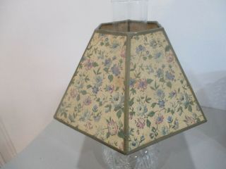 Oil Lamp Shade/vintage/pink & Blue Flowers On Beige.