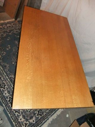 Antique Vintage Oak 2 Drawer Library Table Desk 60” x 30 
