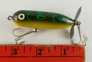 Vintage Heddon Green Baby Torpedo 2.  5  Inch Fishing Lure