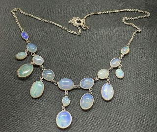 Pretty Antique Real Opal Festoon Necklace