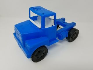 Vintage Amloid Plastic 9 " Toy Truck Blue Semi Tractor - Trailer Cab Only Rare Htf