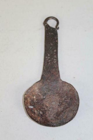 A VERY IMPORTANT 17TH C PILGRIM PERIOD AMERICAN WROUGHT IRON GREASE OR OIL LAMP 2