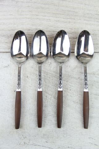 Vtg 4x Grand Prix Dior Muffin Mcm Stainless Steel Oval Spoon Flatware Retro