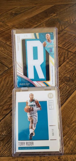 2019 - 20 Immaculate Terry Rozier Nameplate Nobility Letter Patch 1/6,  Bonus