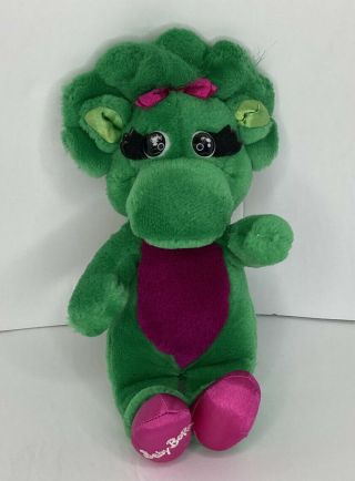 Vintage 1992 Lyons Group Baby Bop Plush Barney Dinosaur Green Purple Abt 10 " Tall