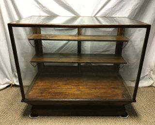 Antique Wood Glass Country Store Front Display Case Showcase W/shelves & Drawers