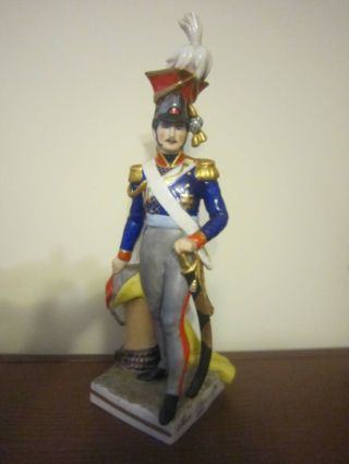 Frankenthal Wessel Porcelain Napoleon Soldier - Russian Ulan Officer 1815