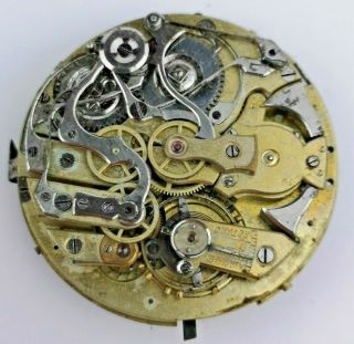 Antique Swiss Repeater Pocket Watch Movement Or Restoration (j42)