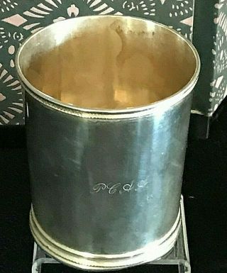 Antique Coin Silver Julep Cup Jaccard & Co In St.  Louis 1837 - 1848 3