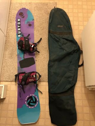 Classic Burton Air 6.  1 Snowboard,  160cm,  1992 Vintage Purple Burton Flex,  Bag
