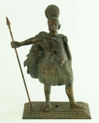 Rare Antique 19th C.  Cast Brass Indian Chief Figurine,  Door Stopper