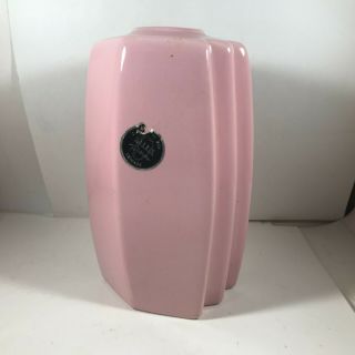 Vintage Mid Century Harris Potteries Chicago Pink Retro Designer Ceramic Vase