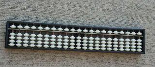 Vintage Maruemu Soroban 21 Column Rod 5 Beads Abacus Oriental Asian Counting