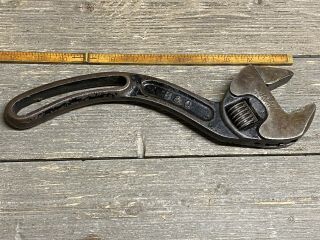 Vintage Bemis And Call 12” Curved Offset Adjustable Wrench
