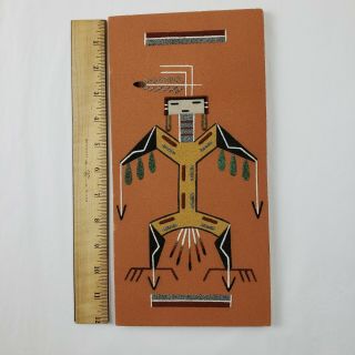 Vintage Sand Painting " Big Thunder " By Navajo Artist " Alfred Watchman " 1979.