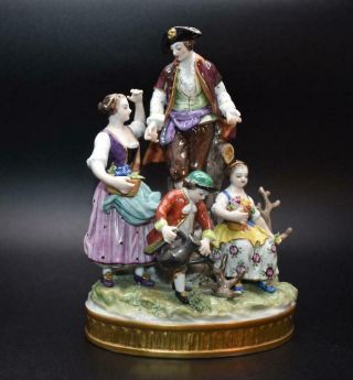 Large Antique / Vintage Aelteste Volkstedt Mark Porcelain Figure Group - German