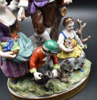Large Antique / Vintage Aelteste Volkstedt Mark Porcelain Figure Group - German 3