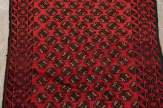 Vintage Tribal Geometric Balouch Afghan Oriental Area Rug Wool Hand - knotted 3x7 4