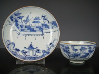 Fine Chinese Porcelain B/w Kangxi Cup&saucer - Landscape - 18th C.