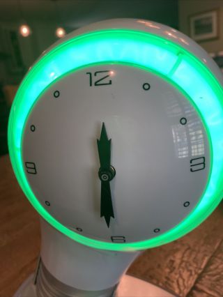 Vintage HPI Can You Imagine Plasm Green Flourescent Light Bulb Clock Rare 2