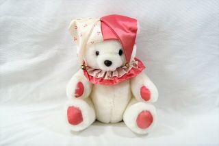 1986 Vintage Applause Jester Clown Teddy Bear Plush Stuffed Animal Toy 9 "