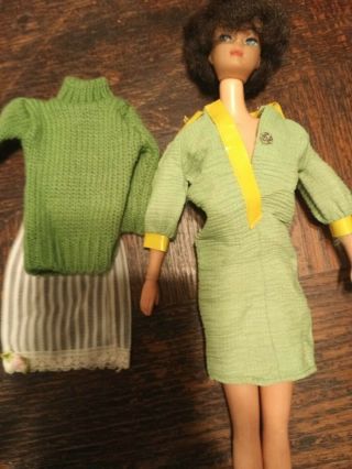 Barbie Snap Dash Chartreuse Green Dress 1960 