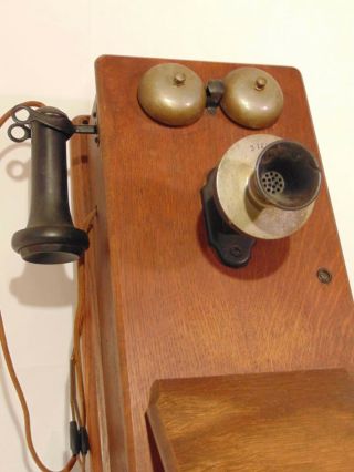 Antique Stromberg Carlson BB - 12 Rochester NY Oak Wood Wall Telephone Hand Crank 2