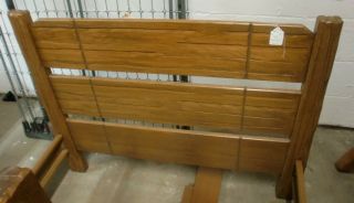 Ranch Oak Twin Size Beds with Side Rails 2