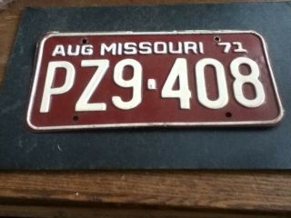 License Plate Vintage Missouri Mo Pz9 408 1971 Rustic Usa