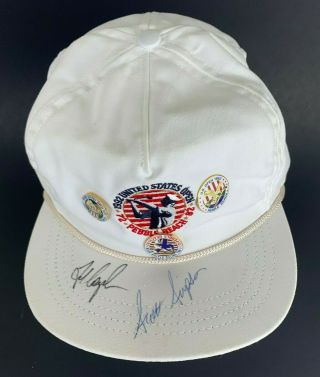 Vintage Us Open Hat Signed By Fred Couples & Scott Simpson Made In Usa