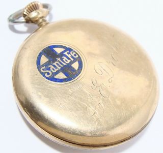 Antique 1916 Illinois Santa Fe Special Railroad Pocket Watch 21 Jewel For Repair