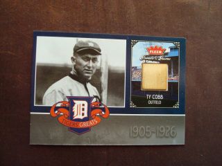 Ty Cobb Detroit Tigers 2006 Fleer Greats Of The Game Game - Bat Relic