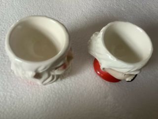 1950s Vintage KREISS Japan Mr & Mrs Santa Claus Christmas Breakfast Egg Cups 3