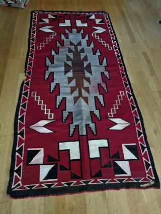 Antique Vintage Native American Indian Navajo Rug Weaving Blanket 39 " X 6 