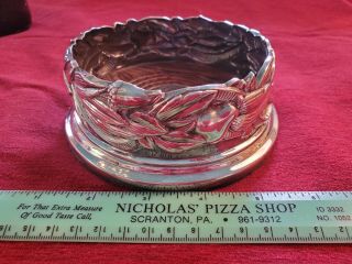 Tiffany Sterling Silver Wine Coaster Repousse Acorns,  Leaves And Fruit