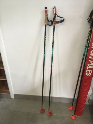 Swix Alulite XC Ski Poles 130cm Neon Pink Green Vintage Colors Sweet 2