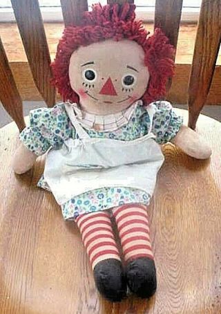 Vintage Knickerbocker Raggedy Ann 15 1/2 " Doll