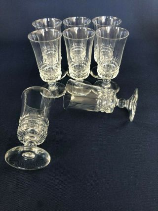 8 Vintage Mid - Century Modern Clear Cut Crystal Cocktail Glasses 1950s - 1970s