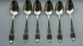 6 Solid Silver Spoons,  Tiffany & Co,  Broom Corn Design 210 Gr Circa 1900