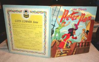 Rare Old Vintage Cozy Corner Book Walt Disney Peter Pan 1952 3