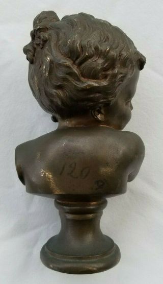 Fine Antique French Allegorical Bronze Bust of a Child 5