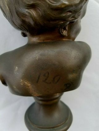 Fine Antique French Allegorical Bronze Bust of a Child 6