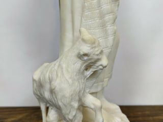 Antique Italian Alabaster Marble Sculpture of a Girl and a Goat 5