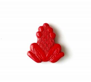 Vintage Chinese Carved Red Cinnabar Focal Bead,