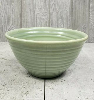 Vintage Bauer Pottery 30 Sage Light Green Ringware Mixing Bowl Inside Rings Usa