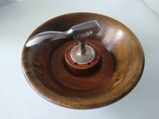 Vintage Mid Century Modern Nutcracker W/ Wood Wooden Bowl Price Import Taiwan